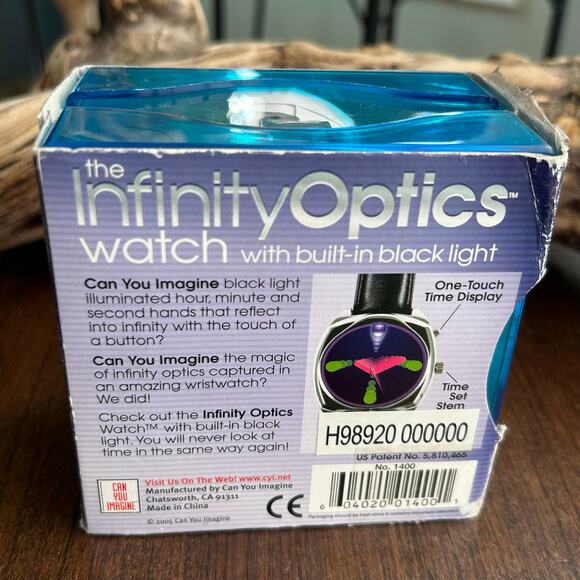 INFINITY OPTICS WATCH WITH BUILT IN BLACK LIGHT NEW IN BOX NOS New Dimension - Picture 5 of 6